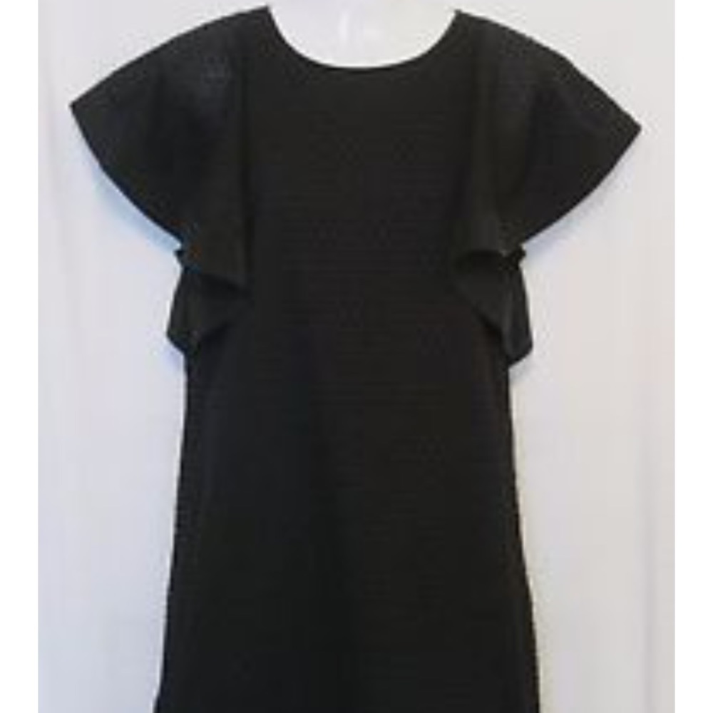 Swiss dot flutter sleeve dress